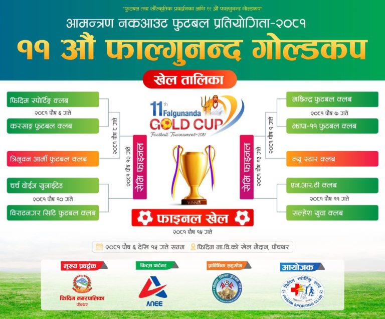 फाल्गुनन्द गोल्डकप को खेल तालिका सार्वजनिक